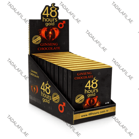 48 Hours Gold Ginseng Chocolate display packaging on white background