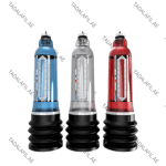 Bathmate HydroMax X30 hydro pumps in blue silver and red color variants