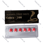 Cobra 200mg Power Tablets blister pack and packaging on white background