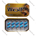 King Wolf Power Capsules tin pack and blue capsule blister on white background