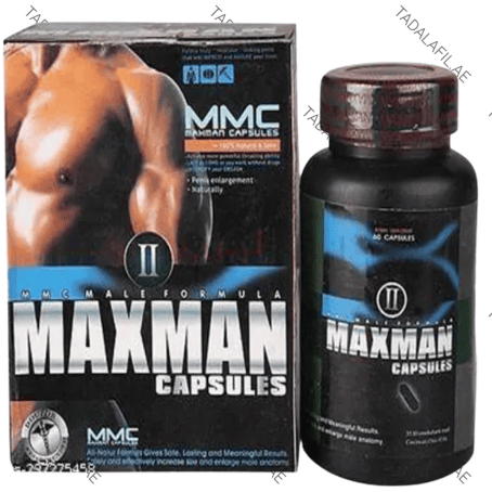 MaxMan XI Capsules bottle and packaging box on white background