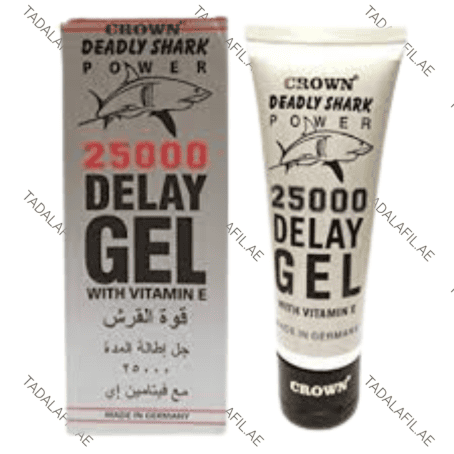 Shark Delay Gel 25000 tube and packaging box on white background