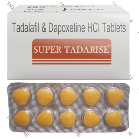 Super Tadarise tadalafil and dapoxetine tablets with blister pack and box