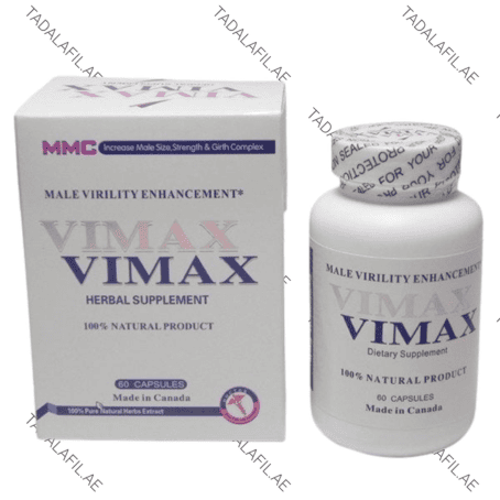 Vimax 60 Pills bottle and packaging on white background