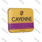 Cayenne female arousal drops metal case packaging on white background