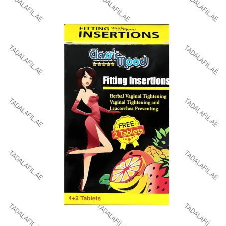 Fitting Insertion vaginal tightening tablets box on white background