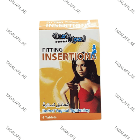 Fitting Insertion herbal vaginal tightening tablets box on white background