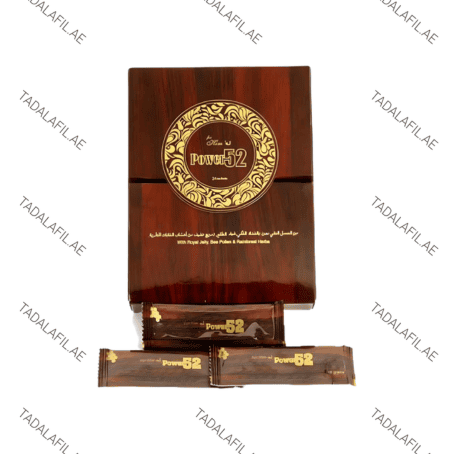 Royal Power Honey sachets and product box on white background