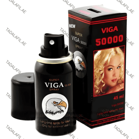 Viga 50000 Delay Spray bottle and box on white background