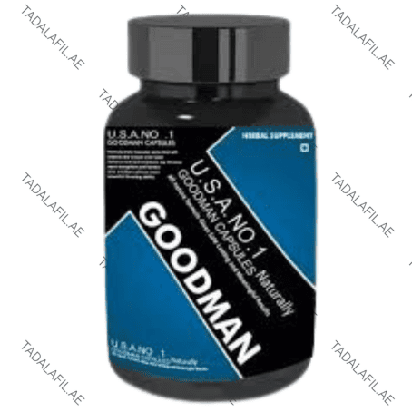 Goodman Capsule supplement bottle on white background