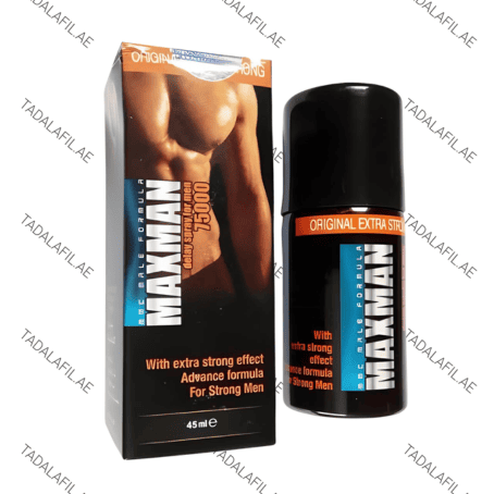 Maxman Spray delay spray bottle and box on white background